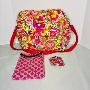 Vera Bradley Weekender Pink Floral Multicolor Bag Travel Vacay Cottagecore EUC